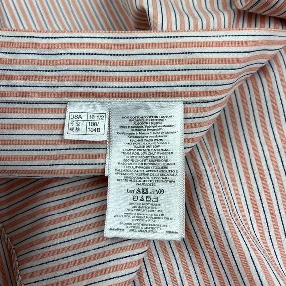 Brooks Brothers Regent Chalk Stripe American Supima Cotton Dress Shirt 16 1/2 - Picture 9 of 9